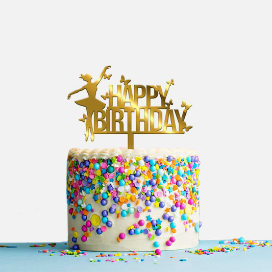 Happy Birthday Acrylic Cake Topper, Size - Medium, Pack of 1, SKU-TR10672