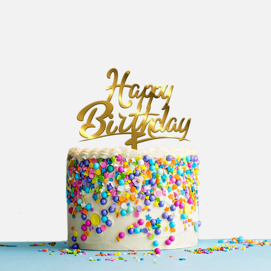 Happy Birthday Acrylic Cake Topper, Size - Medium, Pack of 1, SKU-TR10681