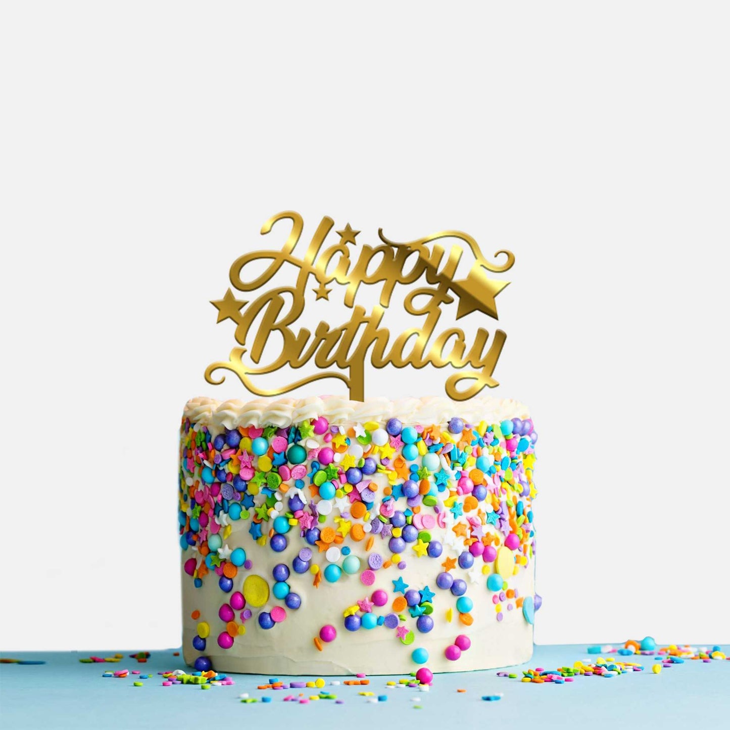 Happy Birthday Acrylic Cake Topper, Size - Medium, Pack of 1, SKU-TR10683