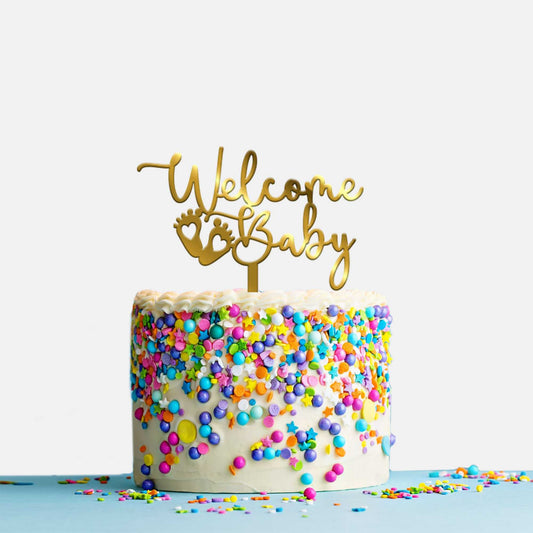Welcome Baby Acrylic Cake Topper, Size - Medium, Pack of 1, SKU-TR10684
