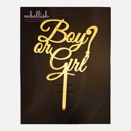 Boy or Girl Acrylic Cake Topper, Size - Medium, Pack of 1, SKU-TR10687