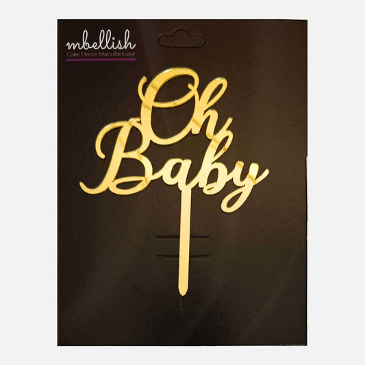 Oh Baby Acrylic Cake Topper, Size - Medium, Pack of 1, SKU-TR10689