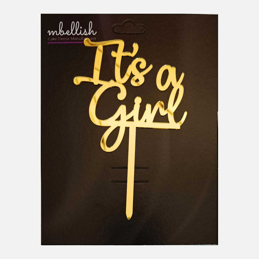 It’s a Girl Acrylic Cake Topper, Size - Medium, Pack of 1, SKU-TR10691