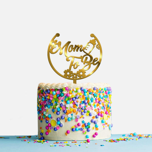 Mom to be Acrylic Cake Topper, Size - Medium, Pack of 1, SKU-TR10694