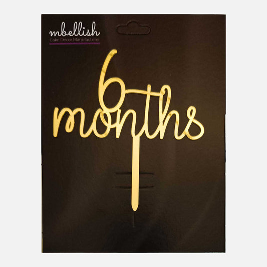 6 months Cake Topper, Size - Medium, Pack of 1, SKU-TR10697