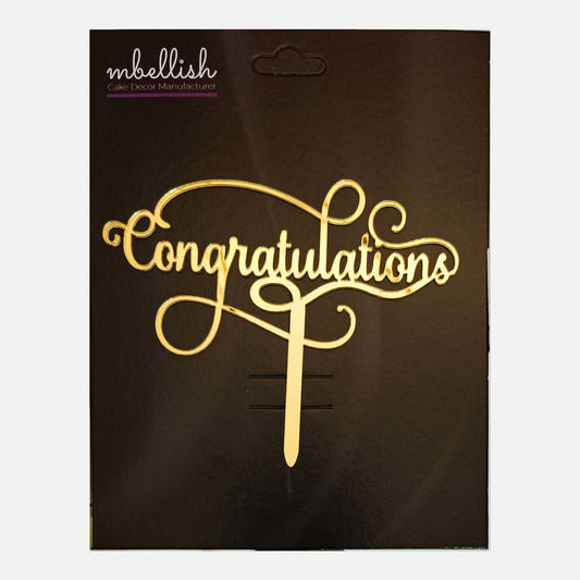 Congratulations Acrylic Cake Topper, Size - Medium, SKU-TR10722