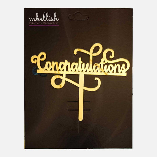 Congratulations Acrylic Cake Topper, Size - Medium, SKU-TR10723