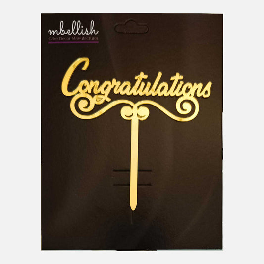 Congratulations Acrylic Cake Topper, Size - Medium, SKU-TR10725