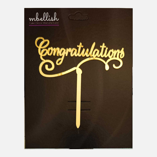 Congratulations Acrylic Cake Topper, Size - Medium, SKU-TR10726