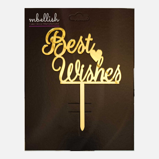 Best Wishes Acrylic Cake Topper Heart, Size - Medium, SKU-TR10727