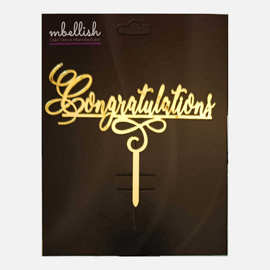 Congratulations Acrylic Cake Topper, Size - Medium, SKU-TR10729