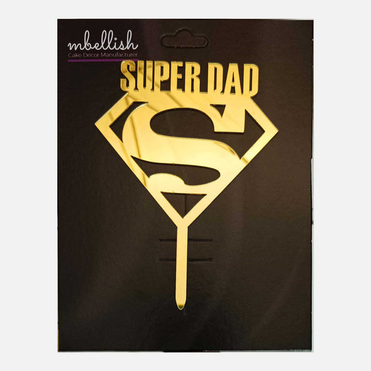 Super DAD Acrylic Cake Topper, Size - Medium, SKU-TR10734