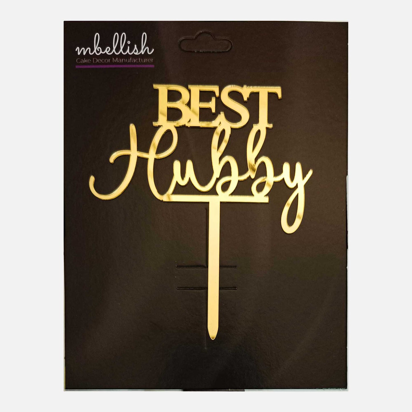 Best Hubby Acrylic Cake Topper, Size - Medium, SKU-TR10741