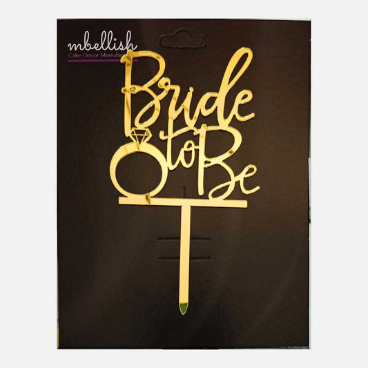 Bride to Be Arcrylic Cake Topper Ring, Size - Medium, Pack of 1, SKU-TR10750