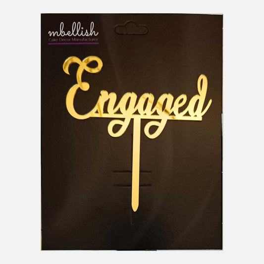 Engaged Arcrylic Cake Topper, Size - Medium, Pack of 1, SKU-TR10759