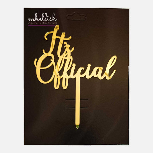 It's Official Arcrylic Cake Topper, Size - Medium, Pack of 1, SKU-TR10765