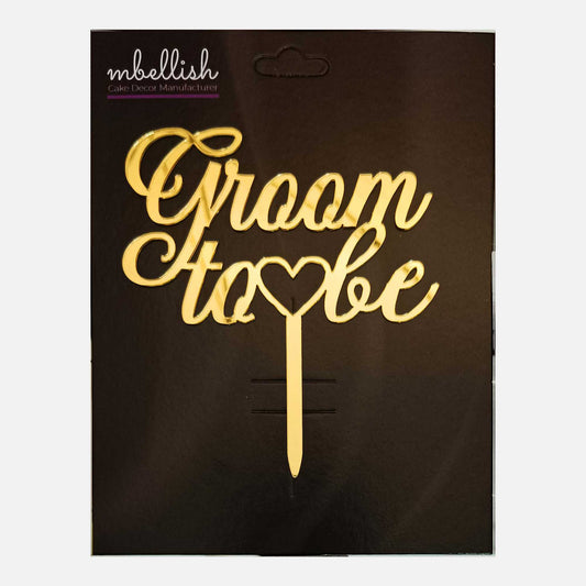 Groom to be Arcrylic Cake Topper Heart, Size - Medium, Pack of 1, SKU-TR10768
