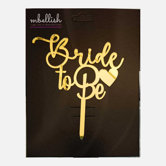 Bride to Be Arcrylic Cake Topper Heart, Size - Medium, Pack of 1, SKU-TR10770