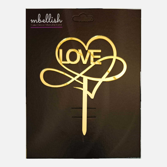 Love Arcrylic Cake Topper Heart , Size - Medium, Pack of 1, SKU-TR10781