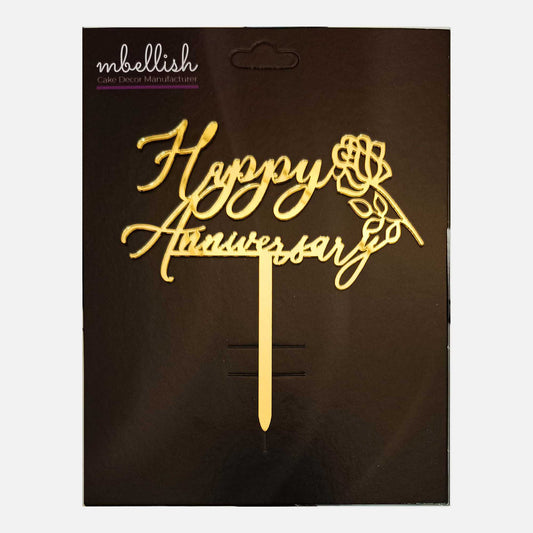 Happy Anniversary Acrylic Cake Topper, Size - Medium, Pack of 1, SKU-TR10797