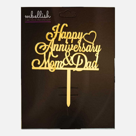 Happy Anniversary Acrylic Cake Topper couple, Size - Medium, Pack of 1, SKU-TR10799
