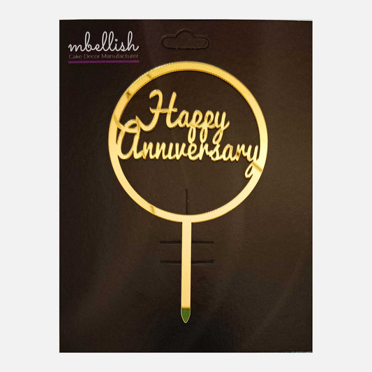 Happy Anniversary Mom&Dad Acrylic Cake Topper, Size - Medium, Pack of 1, SKU-TR10800