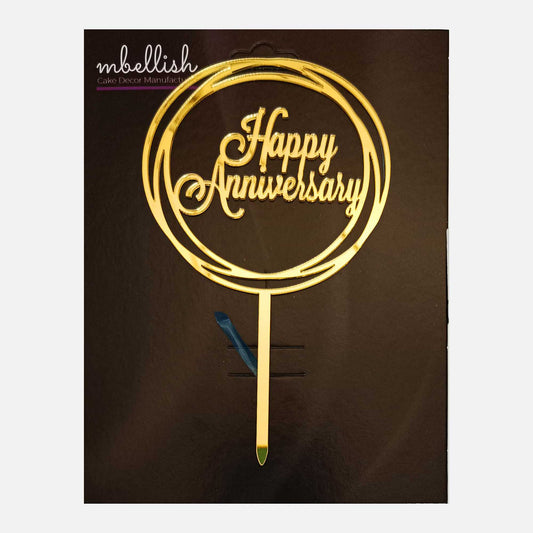 Happy Anniversary  Acrylic Cake Topper Frame, Size - Medium, Pack of 1, SKU-TR10801