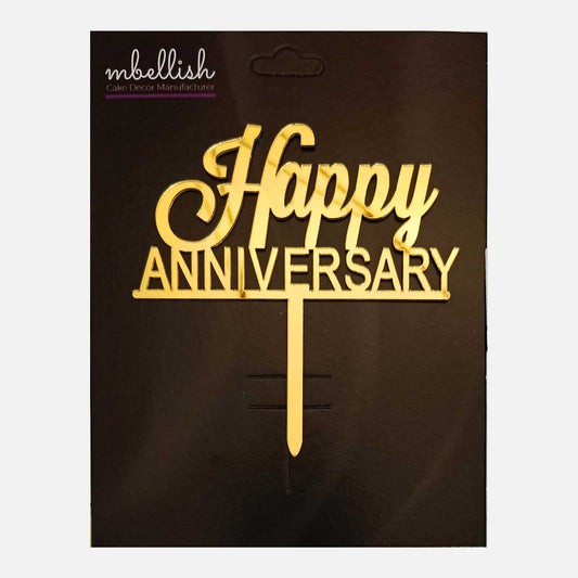 Happy Anniversary  Acrylic Cake Topper Frame, Size - Medium, Pack of 1, SKU-TR10802