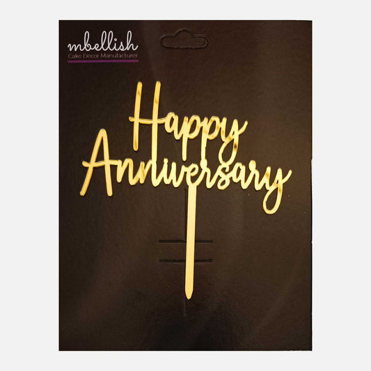 Happy Anniversary Acrylic Cake Topper, Size - Medium, Pack of 1, SKU-TR10822