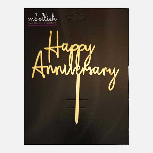 Happy Anniversary Acrylic Cake Topper, Size - Medium, Pack of 1, SKU-TR10823