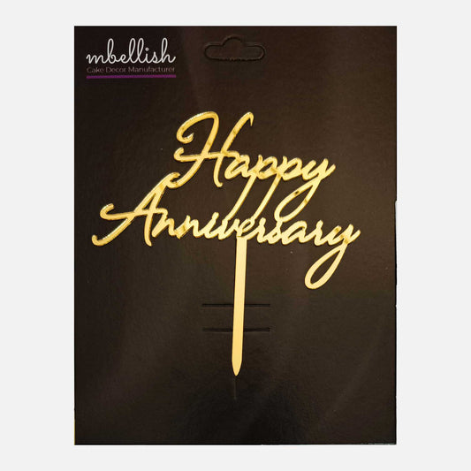 Happy Anniversary Acrylic Cake Topper, Size - Medium, Pack of 1, SKU-TR10824