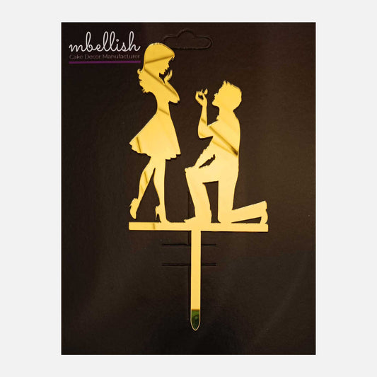 Couples Arcrylic Cake Topper, Size - Medium, Pack of 1, SKU-TR10833