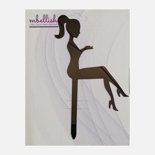 Women Acrylic Cake Topper, Size - Medium, SKU-TR10854
