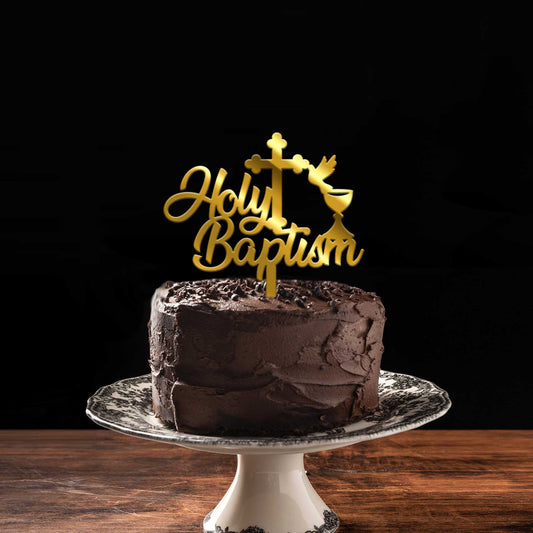 Holy Baptism Cake Topper, Size - Medium, Pack of 1, SKU-TR10865
