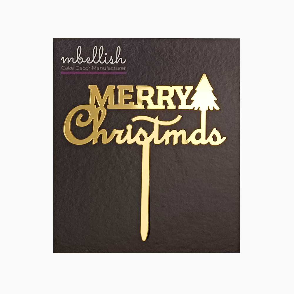 Merry Christmas Acrylic Cake Topper, Size - Small, Pack of 10, SKU-TR11060