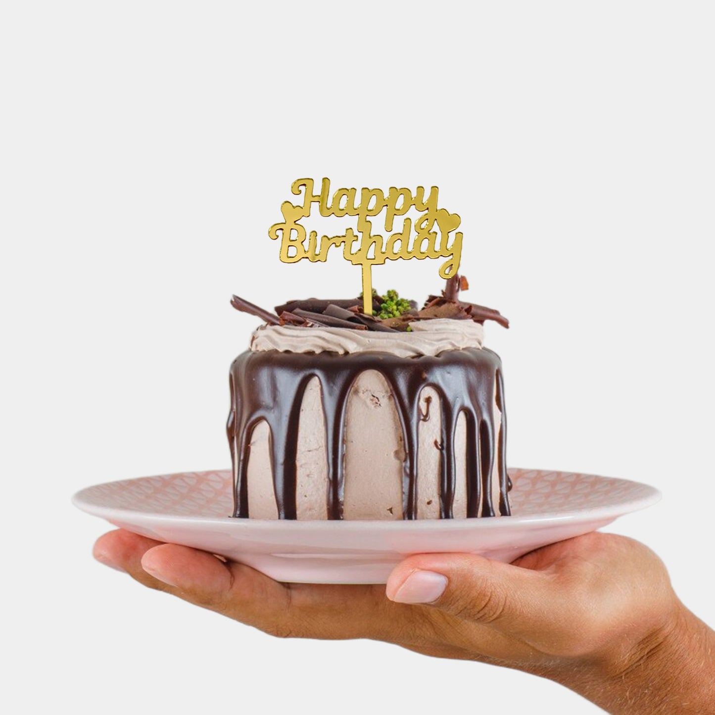 Happy Birthday Acrylic Cake Topper, Small Size, Pack of 50. SKU-TR11289