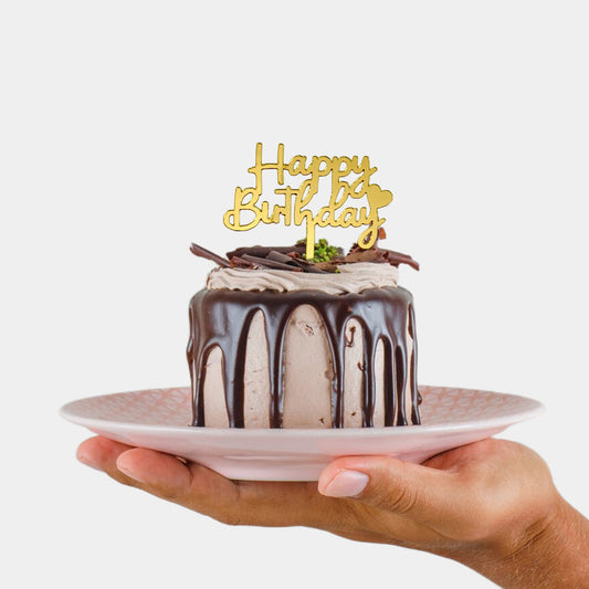 Happy Birthday Acrylic Cake Topper, Small Size, Pack of 50. SKU-TR11293