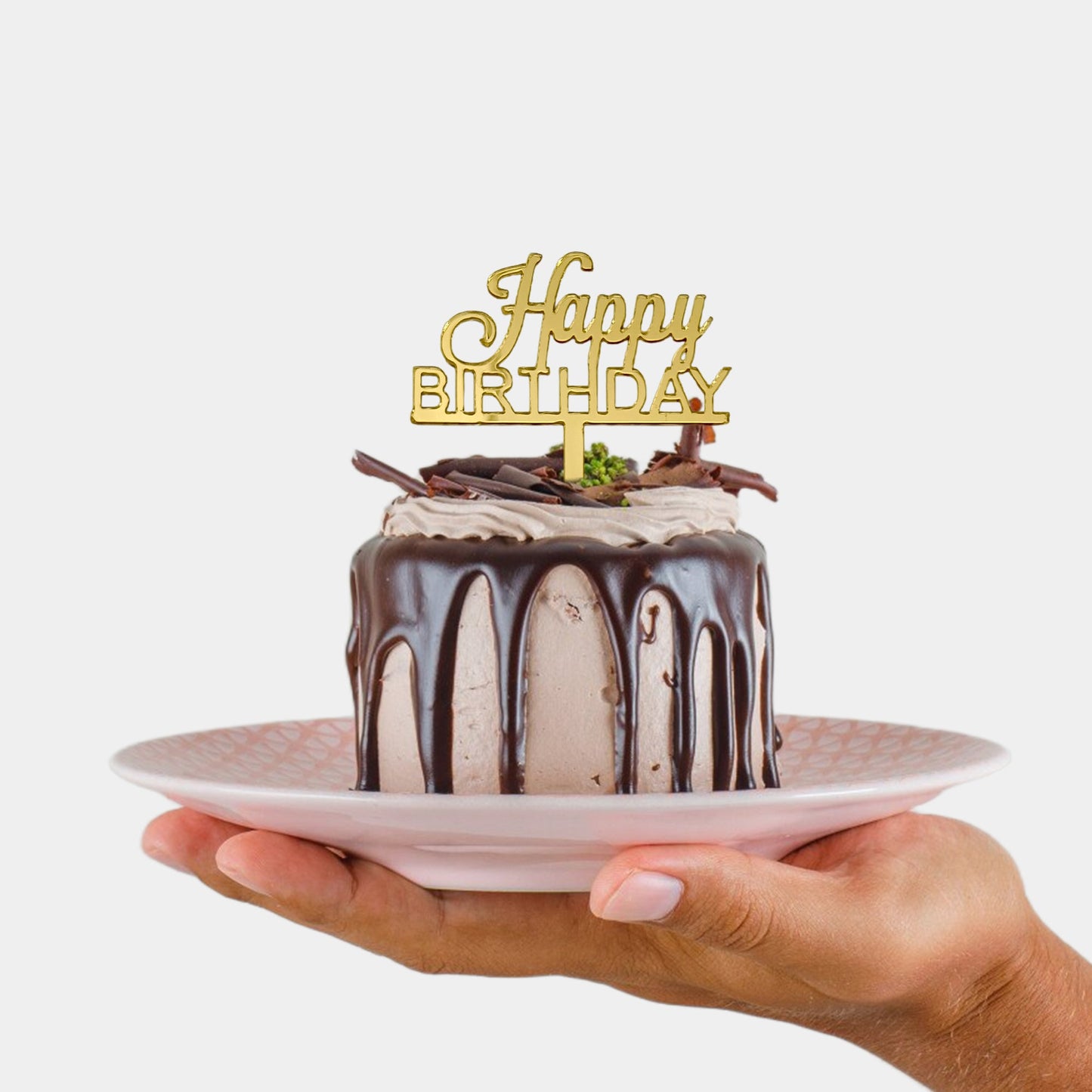 Happy Birthday Acrylic Cake Topper, Small Size, Pack of 50. SKU-TR11294