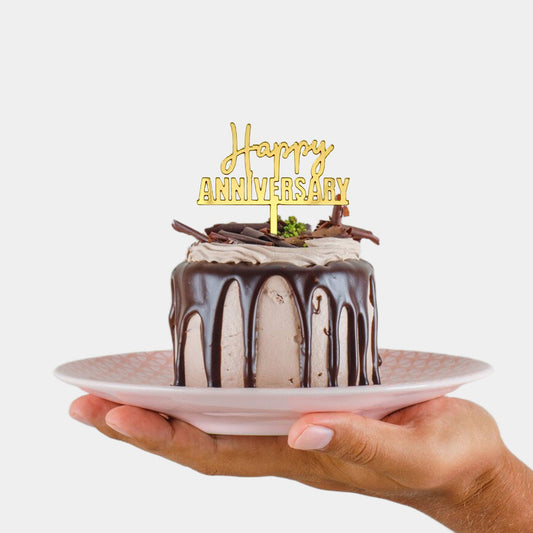 Happy Anniversary Acrylic Cake Topper, Small Size, Pack of 50. SKU-TR11295