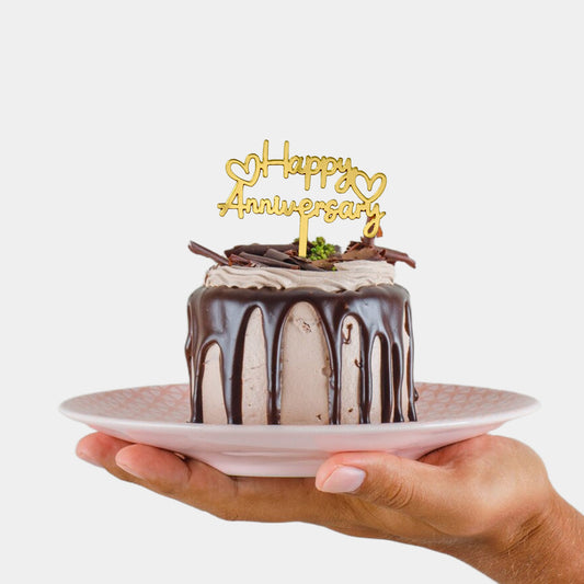 Happy Anniversary Acrylic Cake Topper, Small Size, Pack of 50. SKU-TR11297