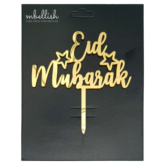 Eid Mubarak Acrylic Cake Topper, Size - Medium, Pack of 1, SKU-TR11309