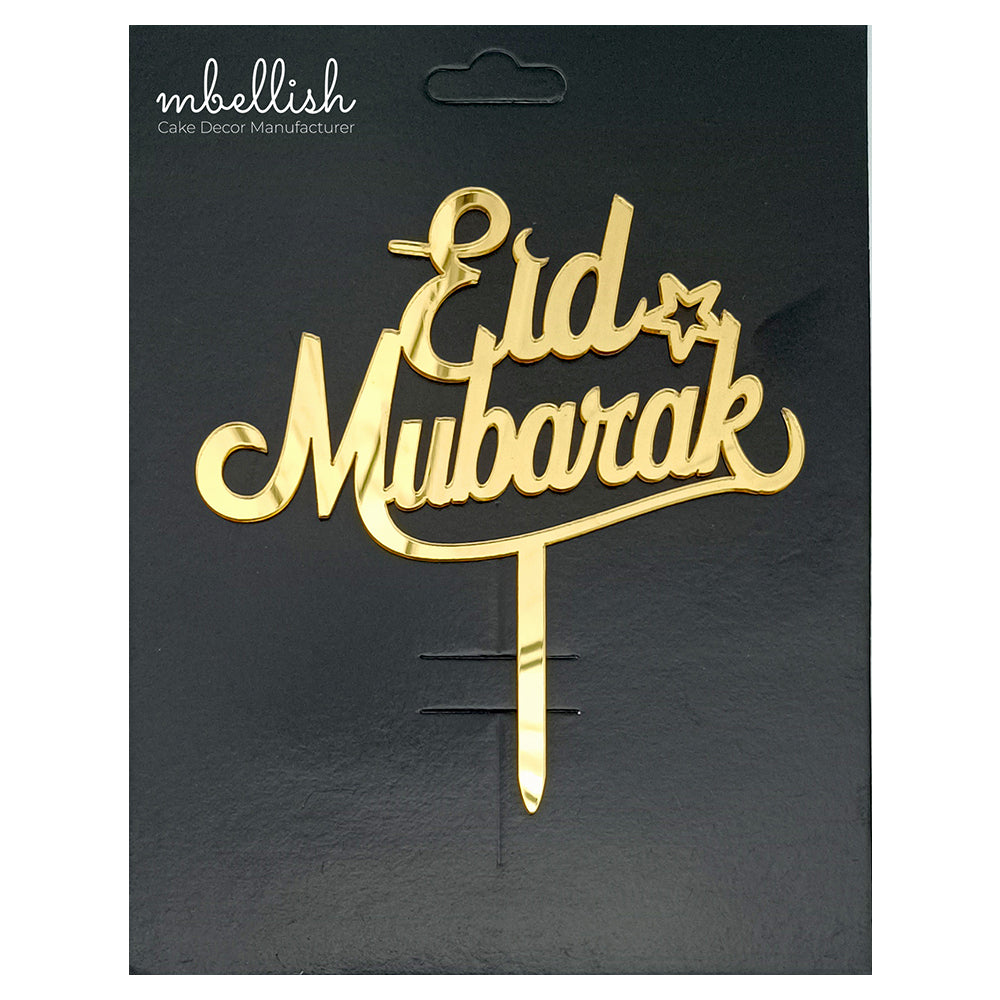 Eid Mubarak Acrylic Cake Topper, Size - Medium, Pack of 1, SKU-TR11312