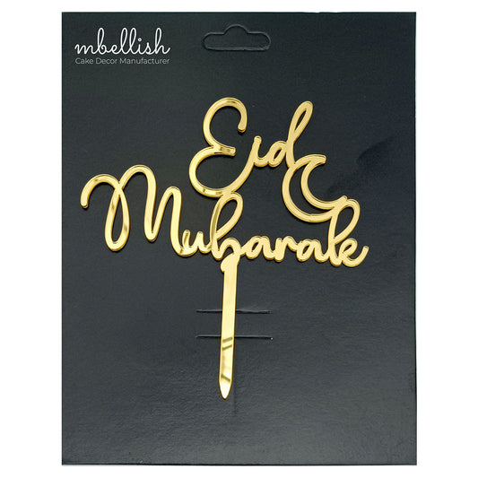 Eid Mubarak Acrylic Cake Topper, Size - Medium, Pack of 1, SKU-TR11313