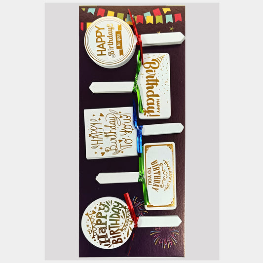 White Cake Toppers with Gold Foil – 50 Pcs | Elegant Paper Picks for Cupcakes & Cake Decoration - Birthday