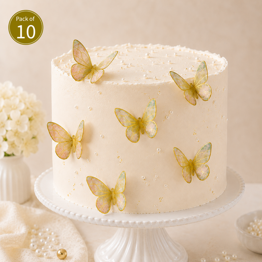 Butterfly Cake Decorations – 10 Pc Premium Cardstock Butterflies for Cakes & Cupcakes