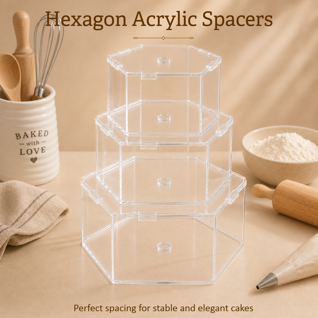 Premium Hexagon Acrylic Cake Spacer